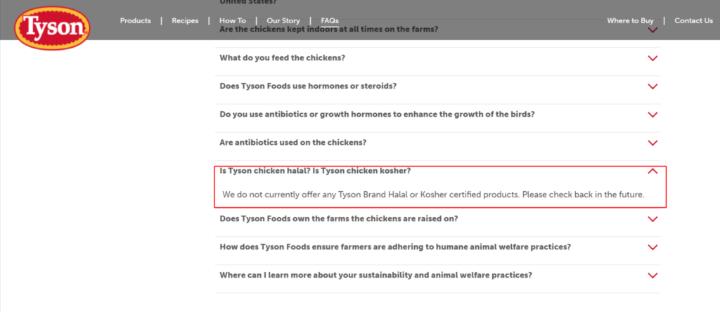 Tyson Chicken Halal or Haram?