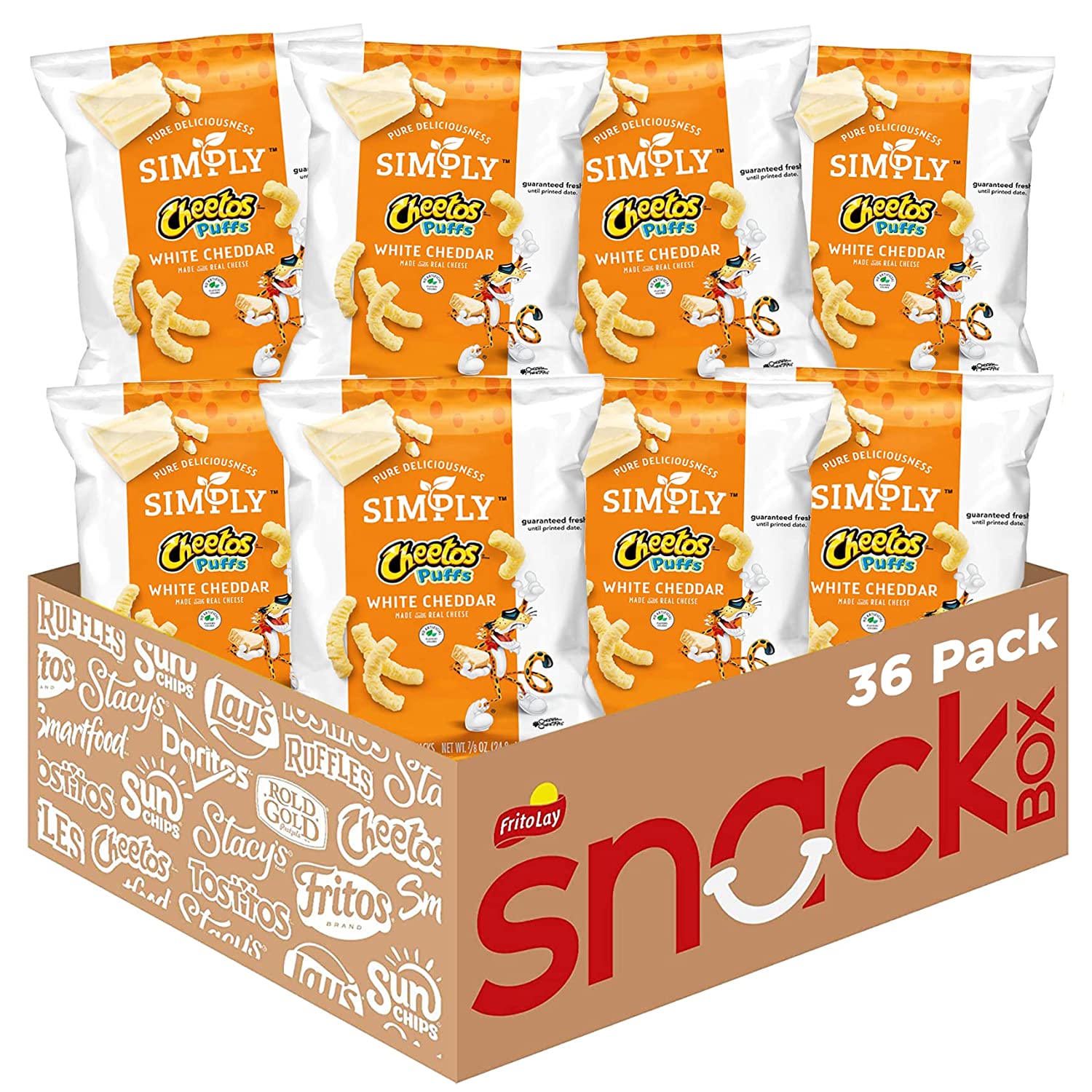 Simply Cheetos Puffs White Cheddar Cheese Flavored Snacks0.875 Ounce Pack of 36
